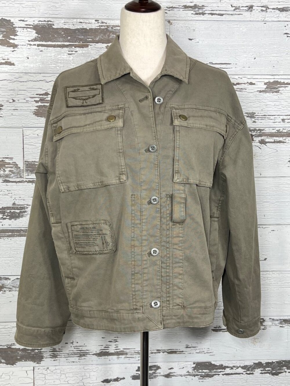 ANTHROPOLOGIE PILCRO Military Field Jacket in Moss Sz S NWT